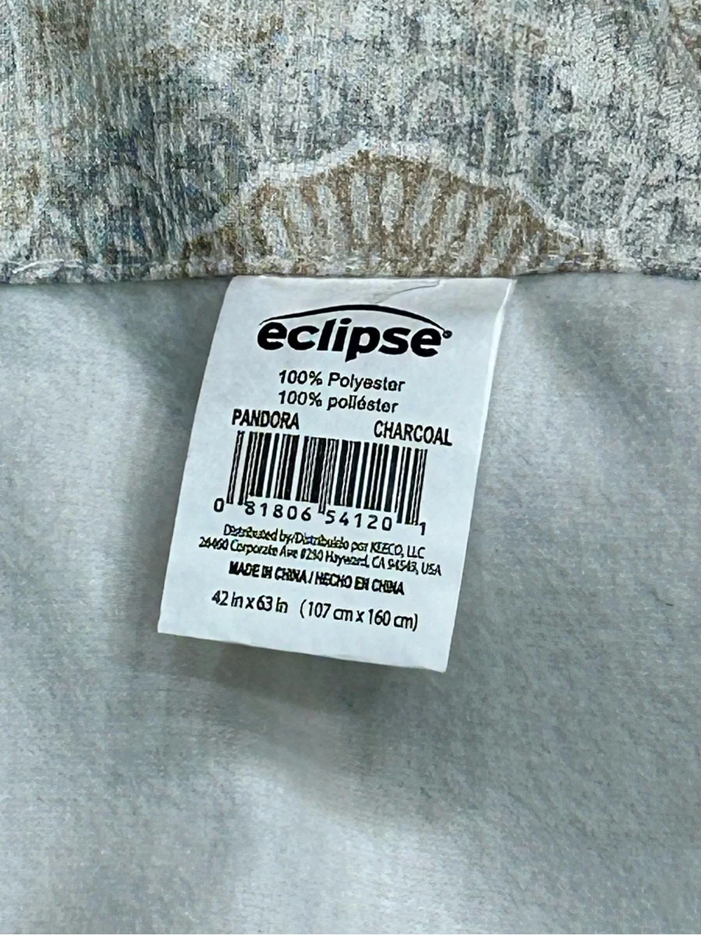 Eclipse Pandora Medallion Curtains Charcoal Gray 42x63 Room Darkening Panel Set
